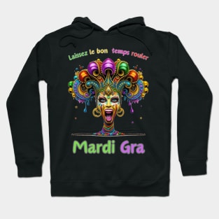 "Vintage Mardi Gras Vibes: Retro Beads Delight" - Cajun Party New Orleans Hoodie